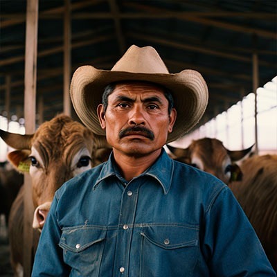 Photo of Daniel, backgrounding rancher and Fincadi client